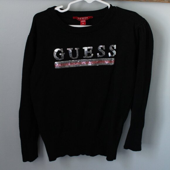 Guess Size 6 Sweater Sequin Logo - Picture 1 of 2